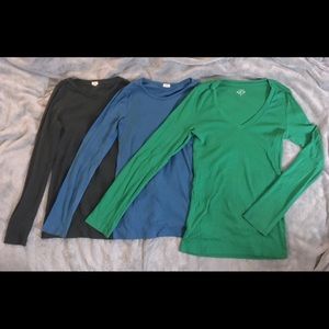 Lot of 3 long-sleeve J.Crew tees